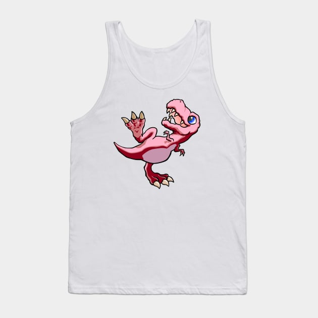 Cute Pink Dino Tank Top by smilingnoodles